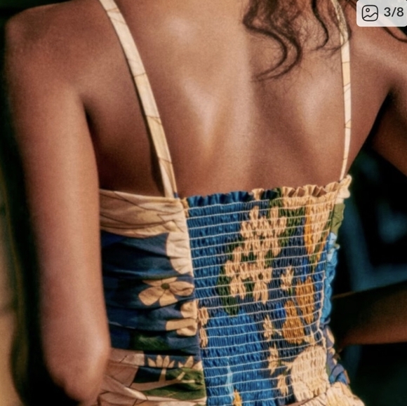 Sezane x FARM RIO Abelino Blue Floral Blouse 34 - Picture 3 of 8